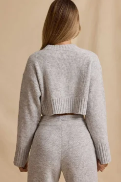 Oh Polly Knitwear | Tracksuits^Cropped Knit Jumper in Ice Marl IceMarl