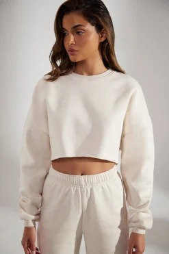 Oh Polly Women'S Clothing Sale - $65 And Under | Women'S Clothing Sale - $40 And Under^Cropped Oversized Sweatshirt in Heather Oat HeatherOat