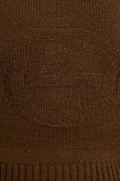 Oh Polly Knitwear | Sweatshirts^Cropped Zip Up Chunky Knit Hoodie in Espresso