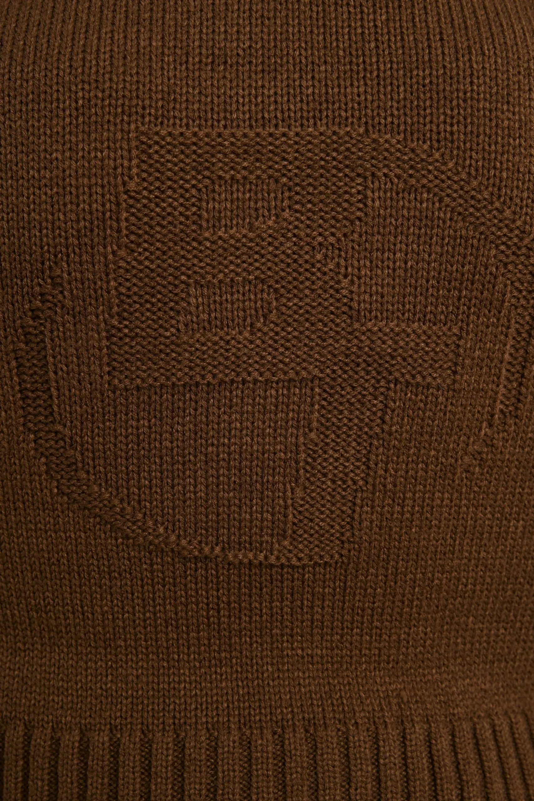 Oh Polly Knitwear | Sweatshirts^Cropped Zip Up Chunky Knit Hoodie in Espresso