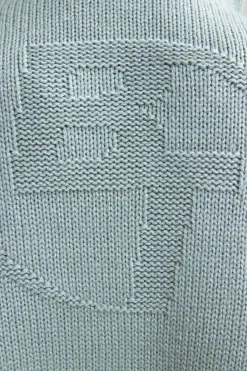 Oh Polly Knitwear | Sweatshirts^Cropped Zip-Up Chunky Knit Hoodie in Dusty Teal DustyTeal