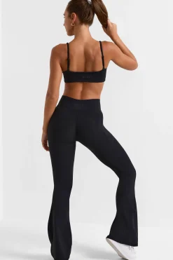 Oh Polly Matching Sets | Leggings^Cross Waistband Flare Pocket Leggings in Black