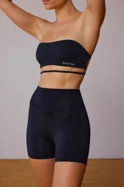 Oh Polly Matching Sets | Sports Bras^Cross-Back Bandeau Bra in Black
