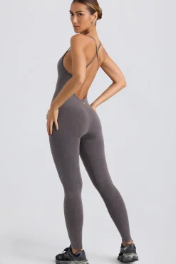 Oh Polly Unitards | Jumpsuits & Unitards^Cross-Back Jumpsuit in Washed Charcoal WashedCharcoal