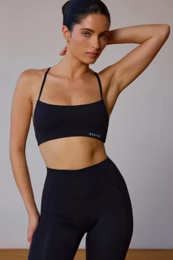 Oh Polly Matching Sets | Sports Bras^Cross-Back Sports Bra in Black