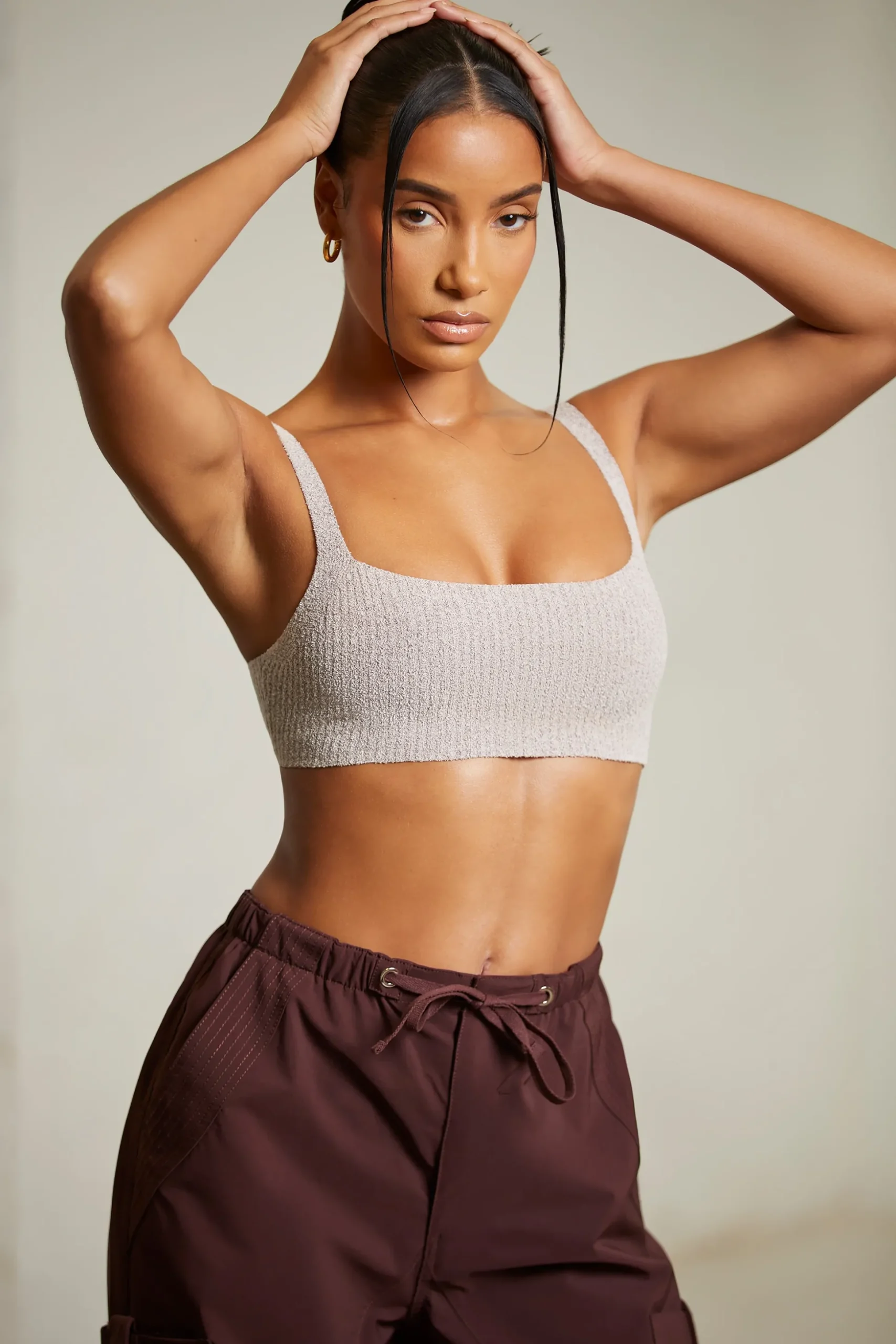 Oh Polly Women'S Clothing Sale - $65 And Under | Women'S Clothing Sale - $40 And Under^Curved Neck Crop Top in Mocha