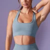 Oh Polly Matching Sets | Sports Bras^Cut Out Define Luxe Sports Bra in Denim Blue DenimBlue