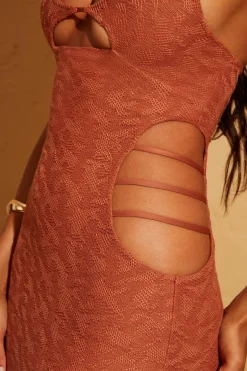 Oh Polly Women'S Clothing Sale - $65 And Under | Women'S Clothing Sale - $40 And Under^Cut Out Halter Neck Mini Dress in Rust