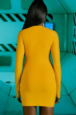 Oh Polly Women'S Clothing Sale - $65 And Under | Women'S Clothing Sale - $40 And Under^Cut Out Long Sleeve Dress in Yellow
