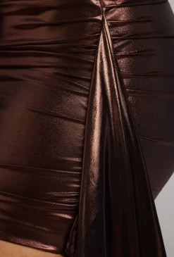 Oh Polly Women'S Clothing Sale - $65 And Under | Women'S Clothing Sale - $40 And Under^Cut Out Metallic Jersey Mini Dress in Copper Bronze CopperBronze