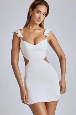 Oh Polly Bride To Be | Satin Dresses^Cut Out Satin Mini Dress in Ivory