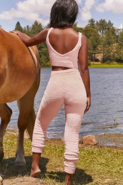 Oh Polly Women'S Clothing Sale - $65 And Under | Women'S Clothing Sale - $40 And Under^Cute Doing Nothing Cosy Tie Front Crop Top in Pink