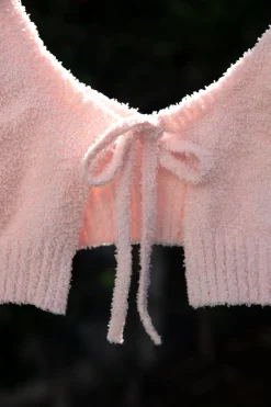 Oh Polly Women'S Clothing Sale - $65 And Under | Women'S Clothing Sale - $40 And Under^Cute Doing Nothing Cosy Tie Front Crop Top in Pink
