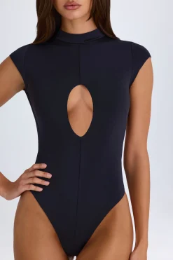 Oh Polly Night Out^Cut-Out Bodysuit in Black