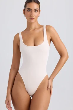 Oh Polly Tops | Tops^Cut-Out Bodysuit in Washed Cream WashedCream
