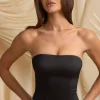 Oh Polly Tops^Cut-Out Bow-Detail Corset Top in Black