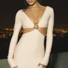 Oh Polly Women'S Clothing Sale - $65 And Under | Night Out^Cut-Out Hardware Detail Mini Dress in Buttercream