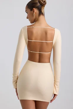 Oh Polly Women'S Clothing Sale - $65 And Under | Night Out^Cut-Out Hardware Detail Mini Dress in Buttercream