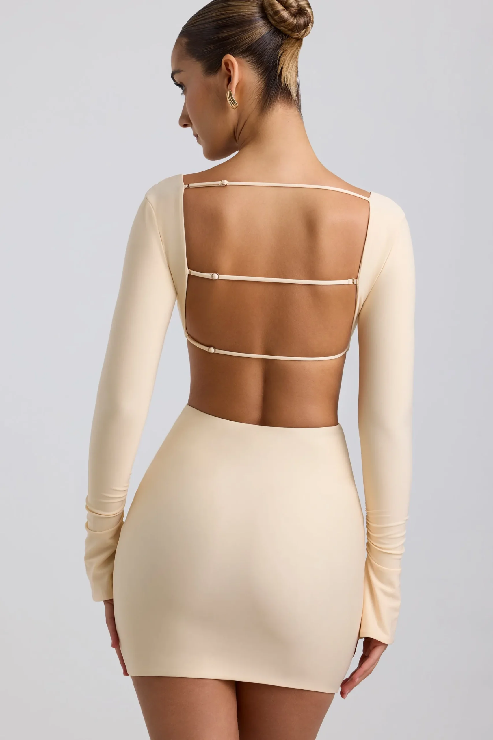 Oh Polly Women'S Clothing Sale - $65 And Under | Night Out^Cut-Out Hardware Detail Mini Dress in Buttercream