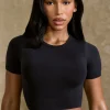 Oh Polly Matching Sets | Tops^Define Luxe Baby Tee Crop Top in Black