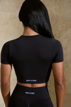 Oh Polly Matching Sets | Tops^Define Luxe Baby Tee Crop Top in Black