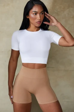 Oh Polly Matching Sets | Tops^Define Luxe Baby Tee Crop Top in White