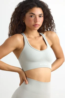Oh Polly Matching Sets | Sports Bras^Define Luxe Cross-Back Sports Bra in Fog LightGrey