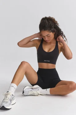 Oh Polly Matching Sets | Sports Bras^Define Luxe Halterneck Sports Bra in Jet Black