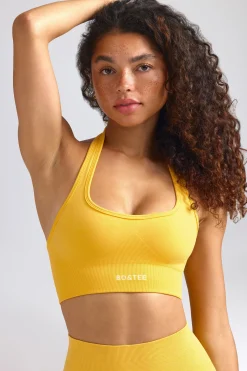 Oh Polly Women'S Clothing Sale - $65 And Under | Women'S Clothing Sale - $40 And Under^Define Luxe Halterneck Sports Bra in Golden Yellow