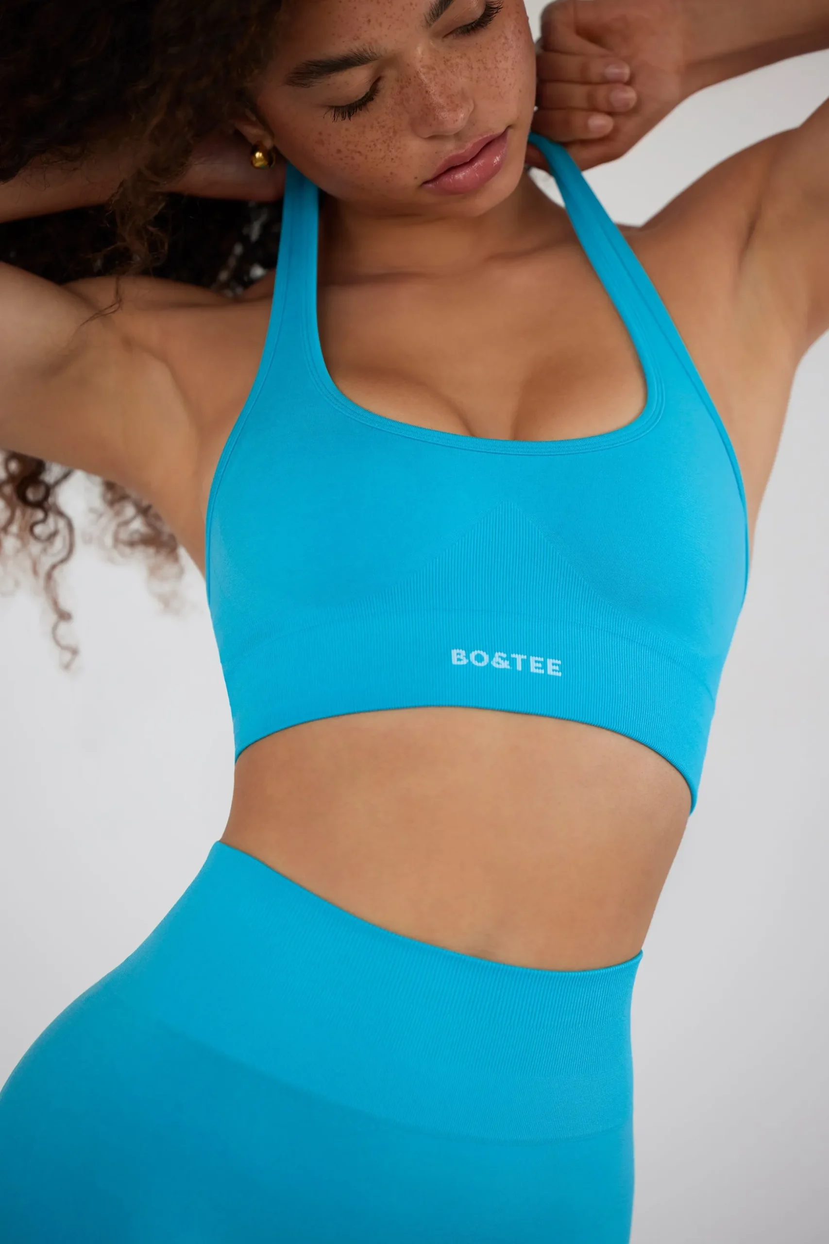 Oh Polly Women'S Clothing Sale - $65 And Under | Women'S Clothing Sale - $40 And Under^Define Luxe Halterneck Sports Bra in Turquoise Blue