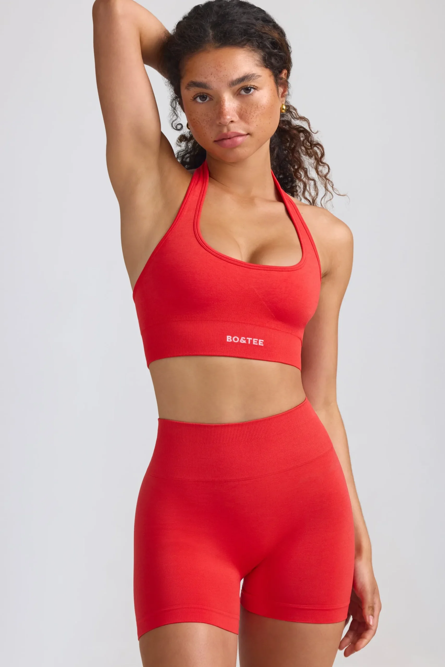 Oh Polly Matching Sets | Tops^Define Luxe Halterneck Sports Bra in Poppy Red
