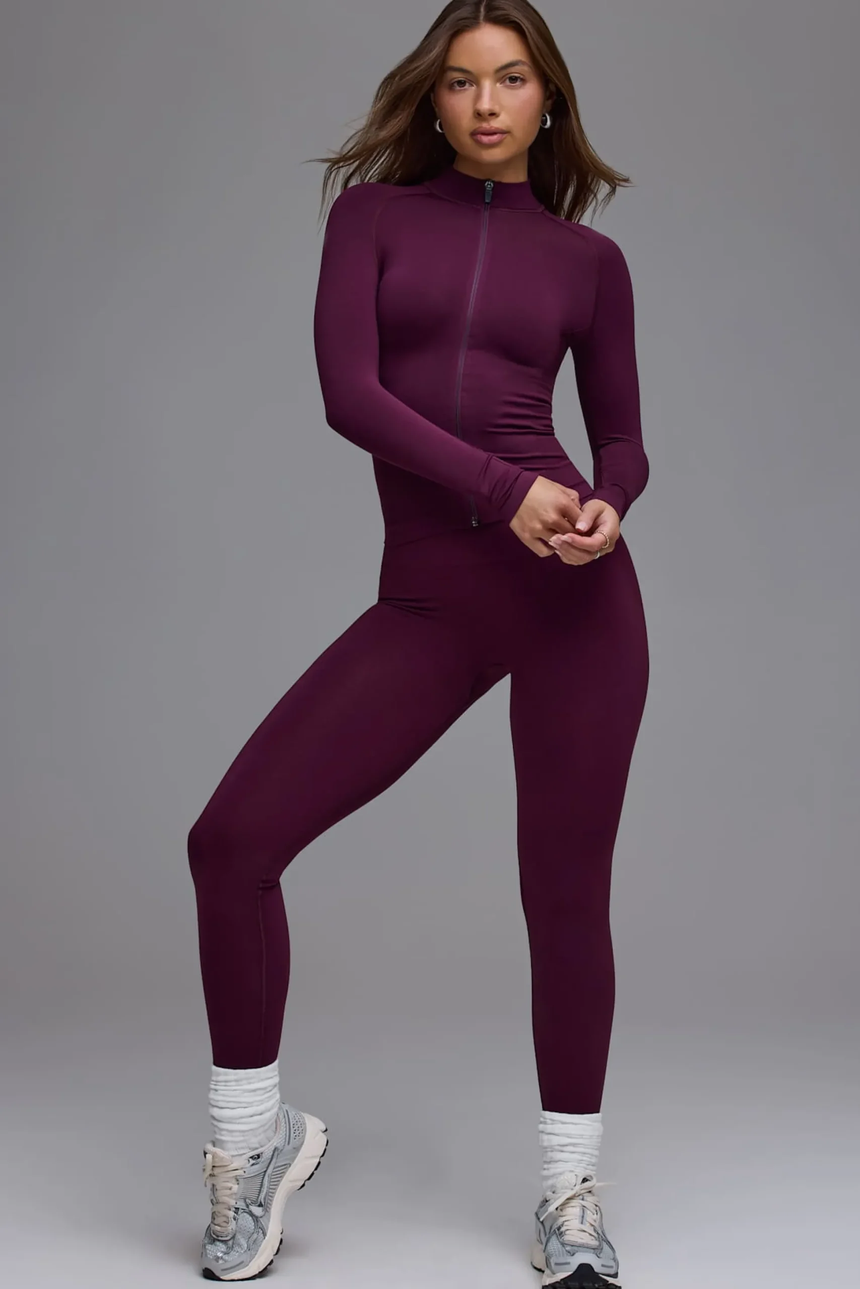 Oh Polly Matching Sets | Leggings^Define Luxe High-Waist Leggings in Grape