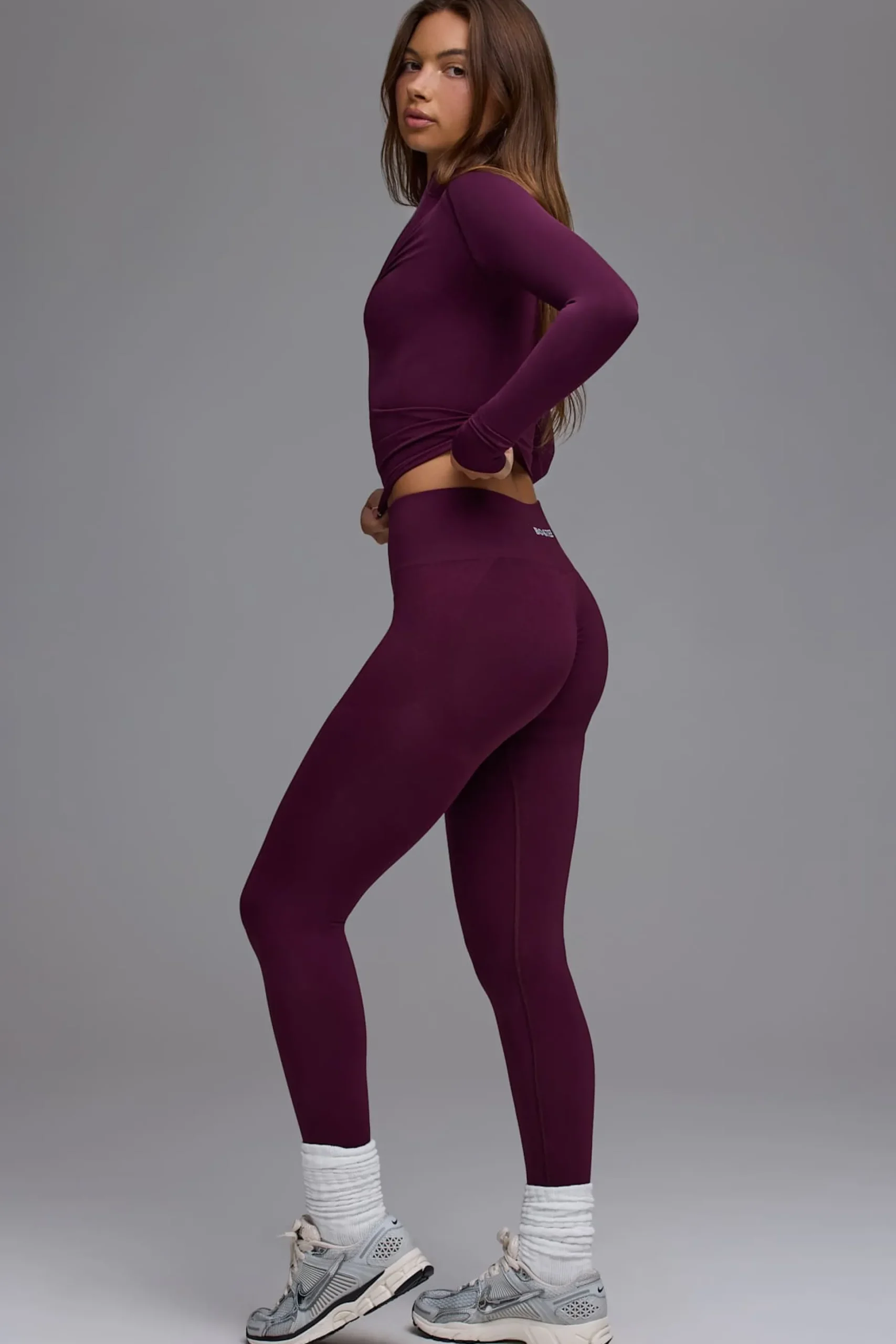 Oh Polly Matching Sets | Leggings^Define Luxe High-Waist Leggings in Grape