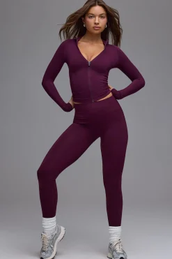 Oh Polly Matching Sets | Leggings^Define Luxe High-Waist Leggings in Grape