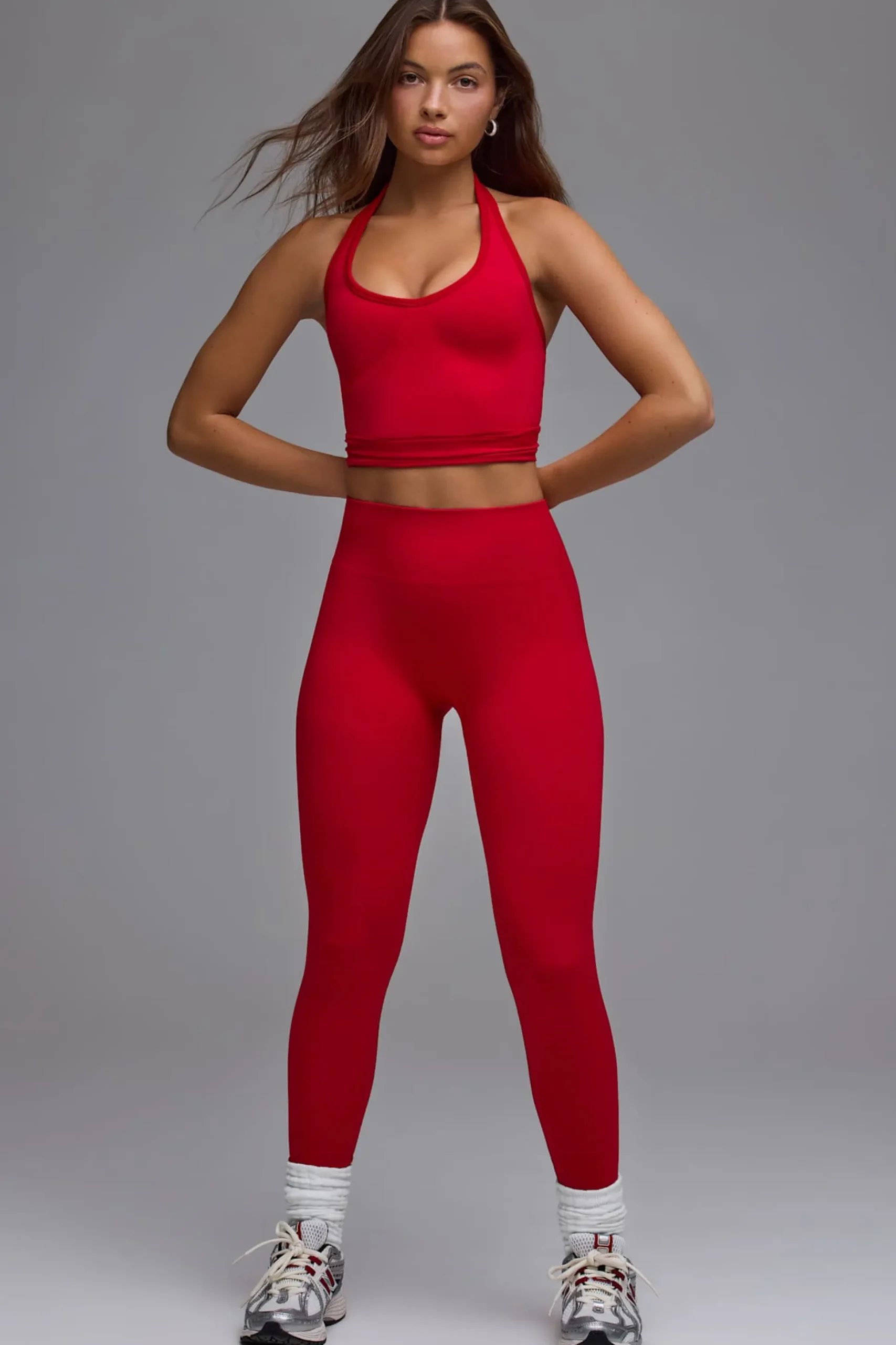 Oh Polly Leggings | Matching Sets^Define Luxe High-Waist Leggings in Cherry Red CherryRed
