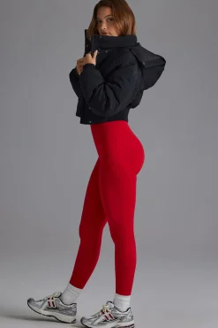 Oh Polly Leggings | Matching Sets^Define Luxe High-Waist Leggings in Cherry Red CherryRed