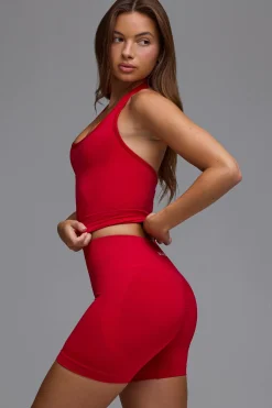 Oh Polly Matching Sets | Shorts^Define Luxe High-Waist Mini Shorts in Cherry Red CherryRed