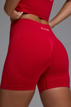 Oh Polly Matching Sets | Shorts^Define Luxe High-Waist Mini Shorts in Cherry Red CherryRed