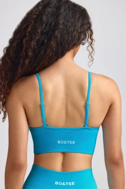 Oh Polly Women'S Clothing Sale - $65 And Under | Women'S Clothing Sale - $40 And Under^Define Luxe V-Neck Sports Bra in Turquoise Blue