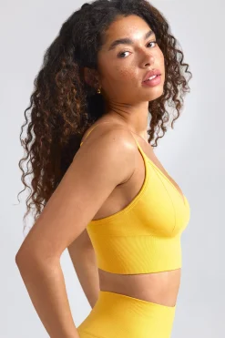 Oh Polly Women'S Clothing Sale - $65 And Under | Women'S Clothing Sale - $40 And Under^Define Luxe V-Neck Sports Bra in Golden Yellow