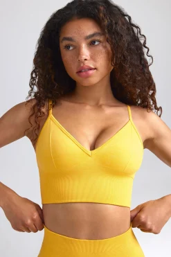 Oh Polly Women'S Clothing Sale - $65 And Under | Women'S Clothing Sale - $40 And Under^Define Luxe V-Neck Sports Bra in Golden Yellow