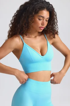 Oh Polly Women'S Clothing Sale - $65 And Under | Women'S Clothing Sale - $40 And Under^Define Luxe V-Neck Sports Bra in Sky Blue