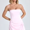 Oh Polly Party Dresses | Birthday^Draped A-Line Mini Dress in Blush