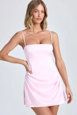 Oh Polly Party Dresses | Birthday^Draped A-Line Mini Dress in Blush