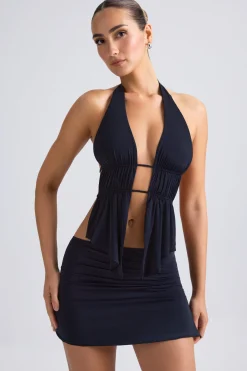 Oh Polly Women'S Clothing Sale - $65 And Under | Women'S Clothing Sale - $40 And Under^Draped A-Line Mini Skirt in Black