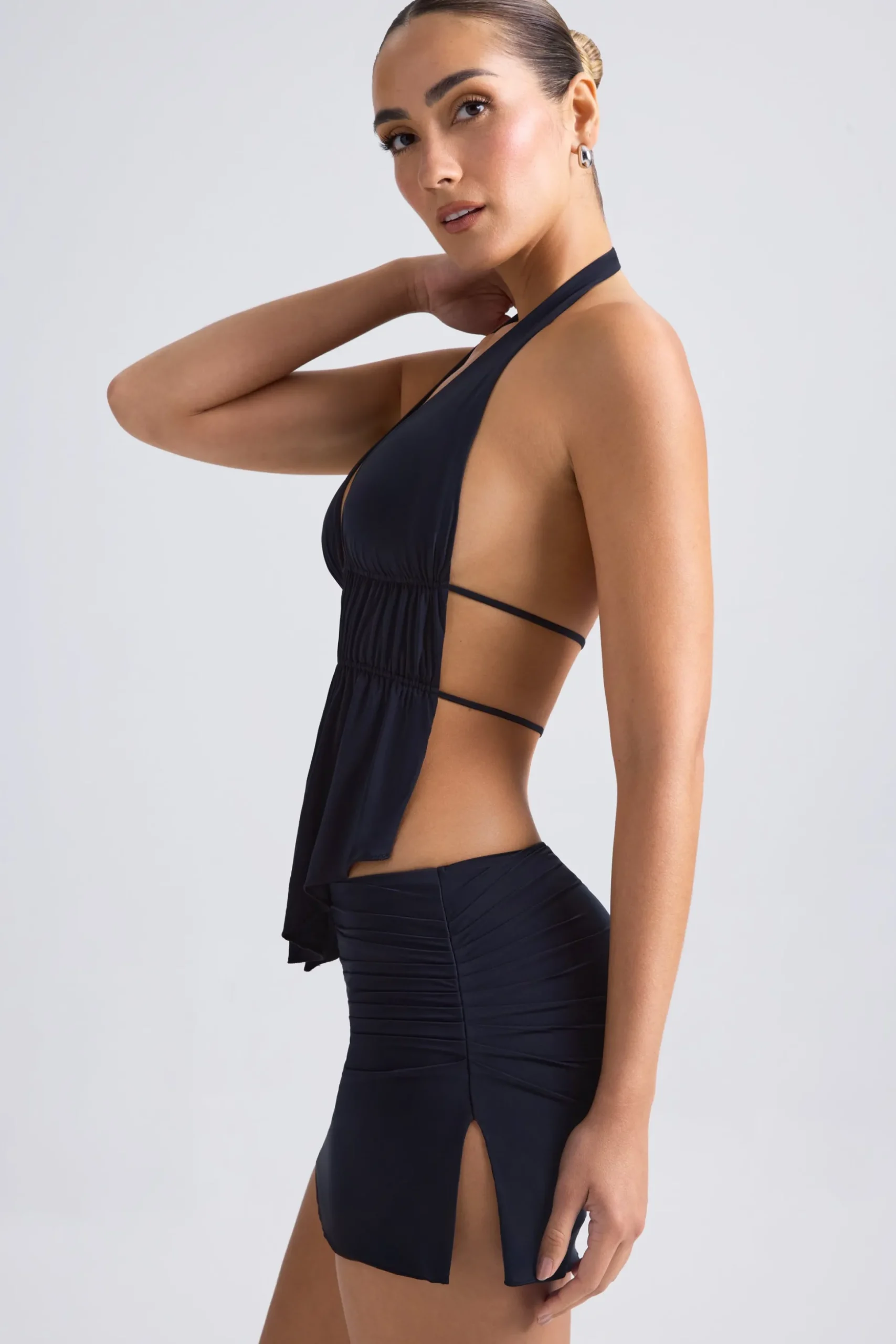 Oh Polly Women'S Clothing Sale - $65 And Under | Women'S Clothing Sale - $40 And Under^Draped A-Line Mini Skirt in Black