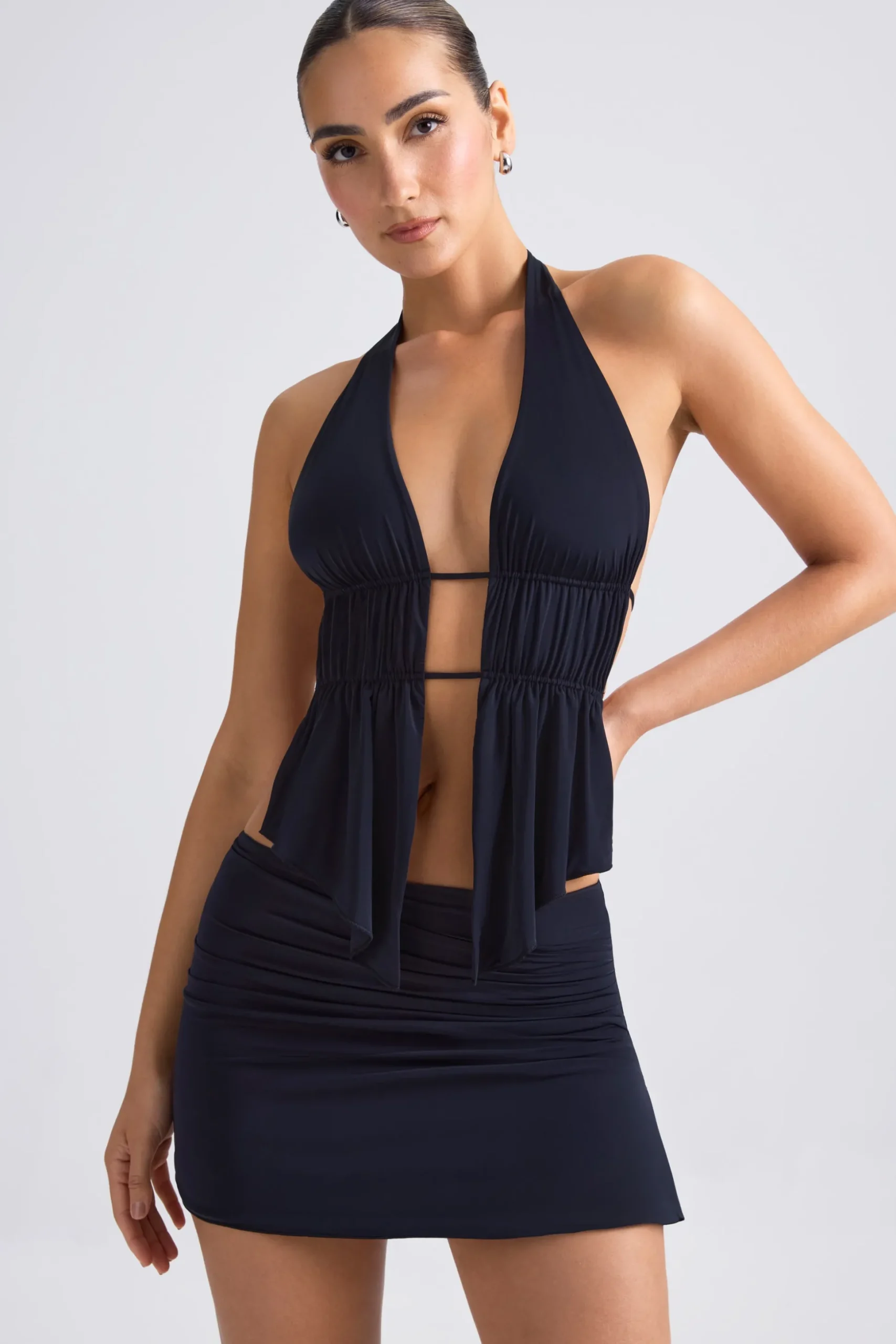 Oh Polly Women'S Clothing Sale - $65 And Under | Women'S Clothing Sale - $40 And Under^Draped A-Line Mini Skirt in Black