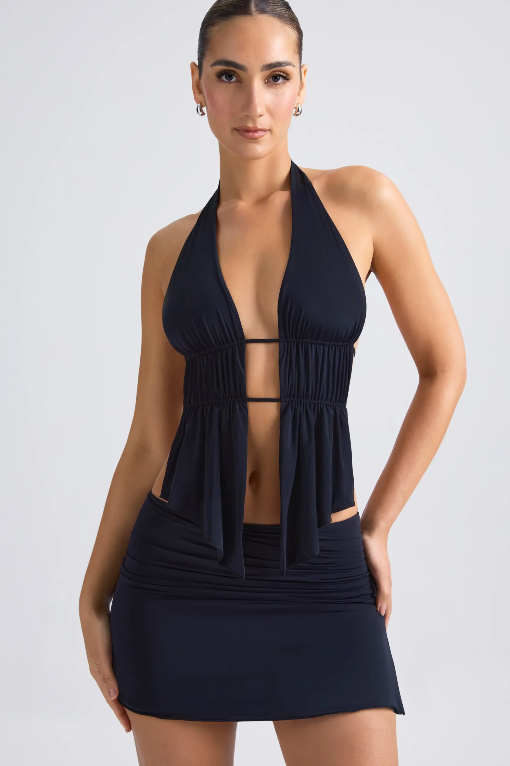 Oh Polly Women'S Clothing Sale - $65 And Under | Women'S Clothing Sale - $40 And Under^Draped A-Line Mini Skirt in Black