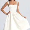 Oh Polly Bride To Be | Satin Dresses^Draped Corset Midaxi Dress in Ivory