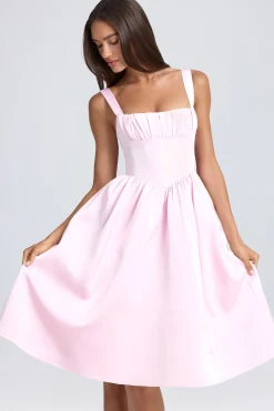 Oh Polly Wedding Guest | Satin Dresses^Draped Corset Midaxi Dress in Blush